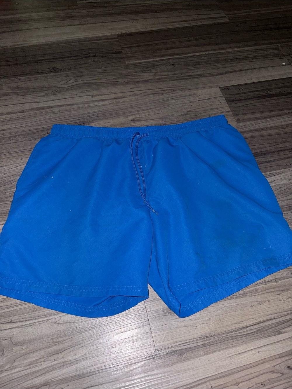Men's Athletic Swim Shorts in Bright Blue with Drawstring